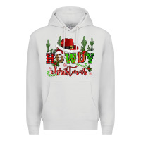 Dove Grey howdy christmas cowboy hat Premium Hoodie - CowGirlArtShop