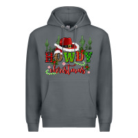 Rock howdy christmas cowboy hat Premium Hoodie - CowGirlArtShop