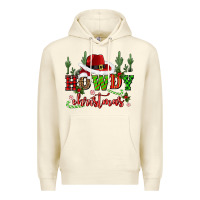 Sandshell howdy christmas cowboy hat Premium Hoodie - CowGirlArtShop