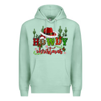 Seafoam howdy christmas cowboy hat Premium Hoodie - CowGirlArtShop