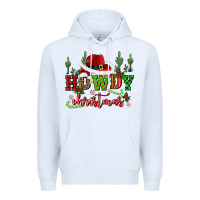 White howdy christmas cowboy hat Premium Hoodie - CowGirlArtShop