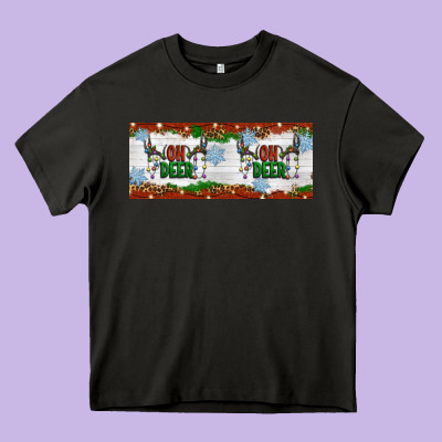 Oh Deer Christmas Heavy Core Tee Designed By Artiststas