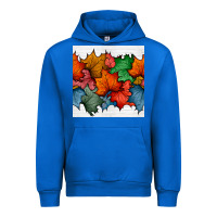 Cobalt autumn  leaves seamless pattern Urban Hoodie - BundleAndBundleShop