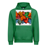 Emerald autumn  leaves seamless pattern Urban Hoodie - BundleAndBundleShop