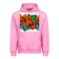 Fuchsia Pink autumn  leaves seamless pattern Urban Hoodie - BundleAndBundleShop