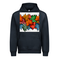 Navy autumn  leaves seamless pattern Urban Hoodie - BundleAndBundleShop