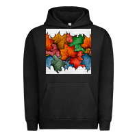 Pigment Black autumn  leaves seamless pattern Urban Hoodie - BundleAndBundleShop
