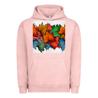 Pigment Salmon autumn  leaves seamless pattern Urban Hoodie - BundleAndBundleShop