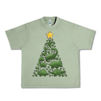 Oil Green dinosaur christmas tree Urban Heavy Tee - MaliasSmallBusiness