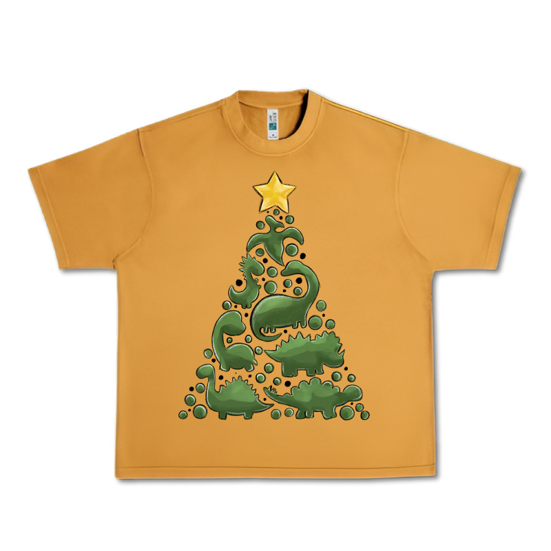 Dinosaur Christmas Tree Urban Heavy Tee by MaliasSmallBusiness | Teevron