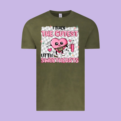 I Teach The Cutest Little Sweethearts Vintage Tee Designed By Maliassmallbusiness