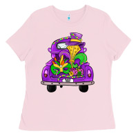 Bubblegum Pink farm truck, mardi gras Ladies Tee - JahusDesignShop