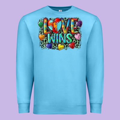 Love Wins Premium Sweatshirt Designed By Cowgirlartshop