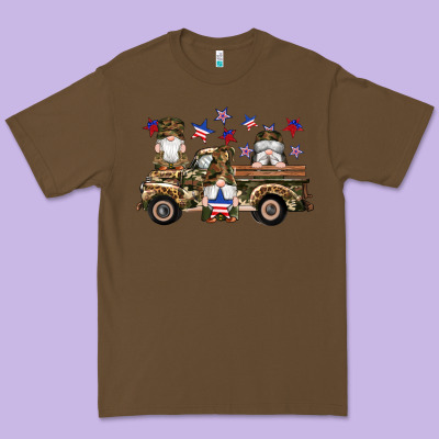 Camouflage Gnomes American Flag Star Truck Premium Tee Designed By Artiststas