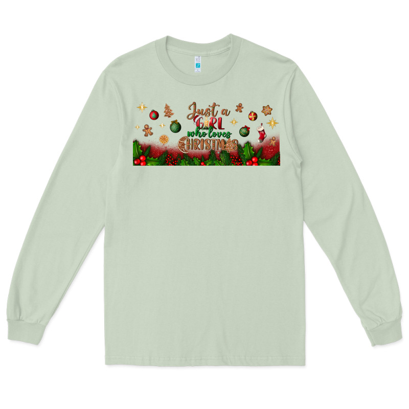 Just A Girl Who Loves Christmas Libbey Glass Long Sleeve Tee by BundleAndBundleShop | Teevron