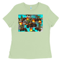 Matcha Dinosaur monster truck Ladies Tee - Artiststas
