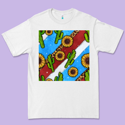 Western 4th Of July Seamless Pattern Premium Tee Designed By Bundleandbundleshop
