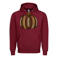 Burgundy American Football Pumpkin Zipper Hoodie - texasbilliewilder