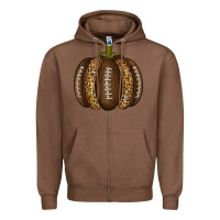 Chestnut American Football Pumpkin Zipper Hoodie - texasbilliewilder