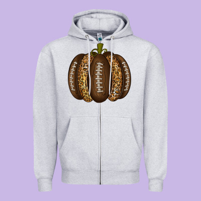 American Football Pumpkin Zipper Hoodie Designed By Texasbilliewilder