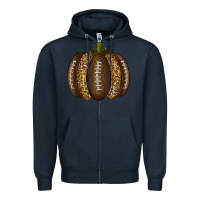 Navy American Football Pumpkin Zipper Hoodie - texasbilliewilder