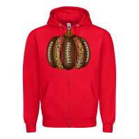 Red American Football Pumpkin Zipper Hoodie - texasbilliewilder
