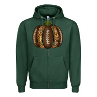 Sports Green American Football Pumpkin Zipper Hoodie - texasbilliewilder