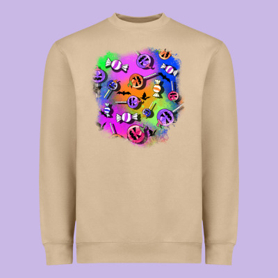 Halloween Candy Patches 1 Heavyweight Sweatshirt Designed By Bundleandbundleshop