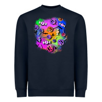 Navy halloween candy patches 1 Heavyweight Sweatshirt - BundleAndBundleShop