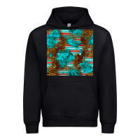 Black turquoise serape leopard seamless pattern Urban Hoodie - BundleAndBundleShop