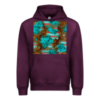Mauve Wine turquoise serape leopard seamless pattern Urban Hoodie - BundleAndBundleShop