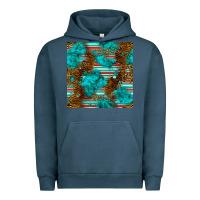 Pigment Midnight Navy turquoise serape leopard seamless pattern Urban Hoodie - BundleAndBundleShop