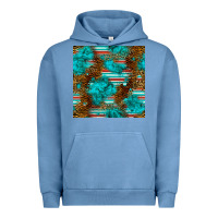 Pigment Pebble Blue turquoise serape leopard seamless pattern Urban Hoodie - BundleAndBundleShop