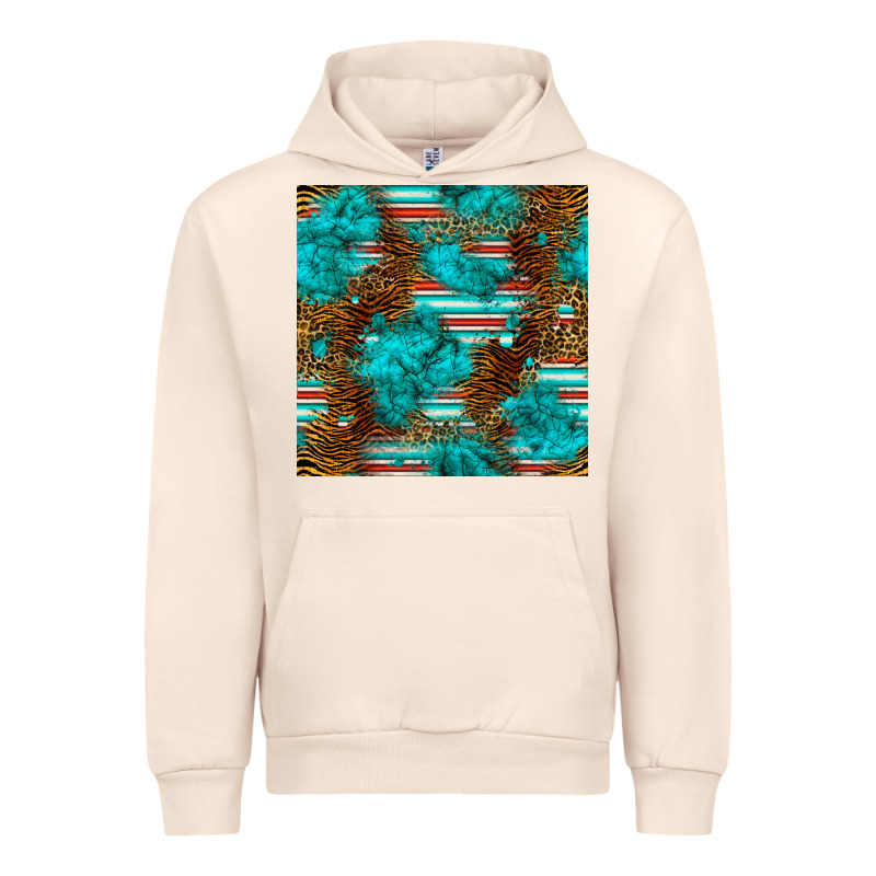 Turquoise Serape Leopard Seamless Pattern Urban Hoodie by BundleAndBundleShop | Teevron