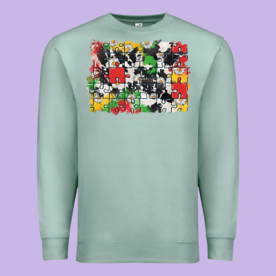 Autism Background Premium Sweatshirt Designed By Cowgirlartshop