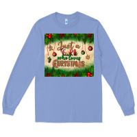 Colony Blue just a girl who loves christmas tumbler Long Sleeve Tee - BundleAndBundleShop