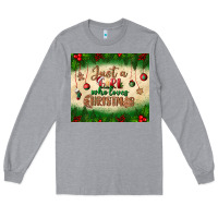 Heather Grey just a girl who loves christmas tumbler Long Sleeve Tee - BundleAndBundleShop