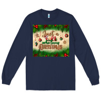 Navy just a girl who loves christmas tumbler Long Sleeve Tee - BundleAndBundleShop