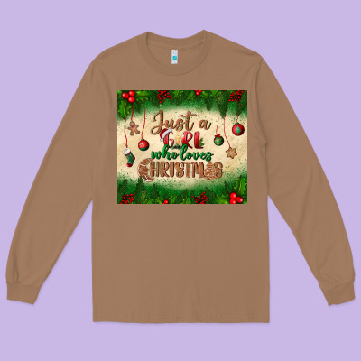 Just A Girl Who Loves Christmas Tumbler Long Sleeve Tee Designed By Bundleandbundleshop