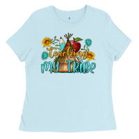 Baby Blue teaching my tribe Ladies Tee - BundleAndBundleShop