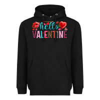 Black Hello Valentine Heavyweight Hoodie - HowdyJamesFarm
