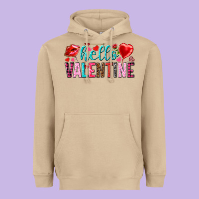 Hello Valentine Heavyweight Hoodie Designed By Howdyjamesfarm