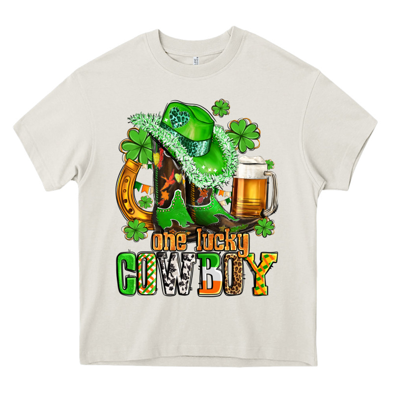 One Lucky  Cowboy With Hat And Boots Heavy Core Tee by AdoDesignShop | Teevron
