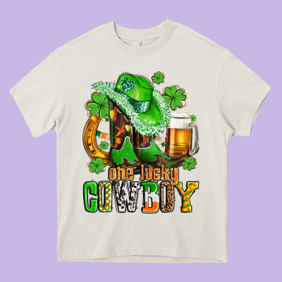 One Lucky  Cowboy With Hat And Boots Heavy Core Tee Designed By Adodesignshop