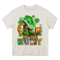 Cream one lucky  cowboy with hat and boots Heavy Core Tee - AdoDesignShop