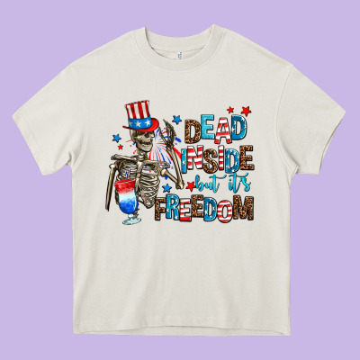 Dead Inside But Its Freedom Heavy Core Tee Designed By Adodesignshop