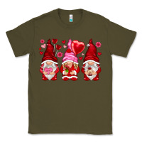Army Green valentines day gnomies with heart balloon Classic Tee - NancyCooperArtShop