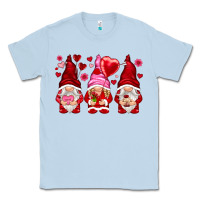 Dusty Blue valentines day gnomies with heart balloon Classic Tee - NancyCooperArtShop