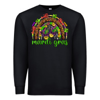 Black Mardi Gras rainbow and masks Premium Sweatshirt - HowdyJamesFarm