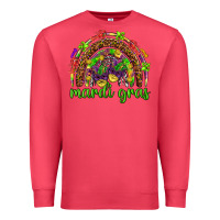 Cardinal Mardi Gras rainbow and masks Premium Sweatshirt - HowdyJamesFarm